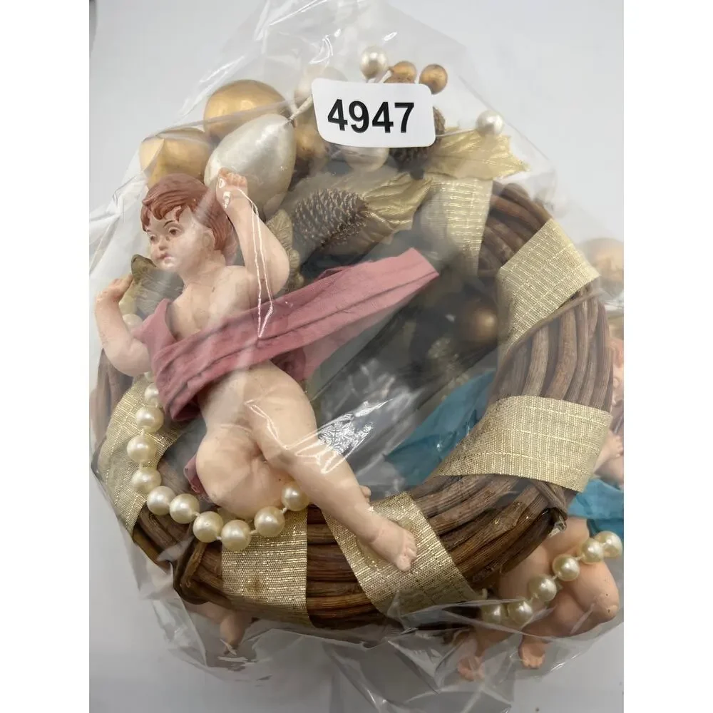 Set Of 3 Angel Wreaths 90s Vintage Pink Blue‎ Cherubs